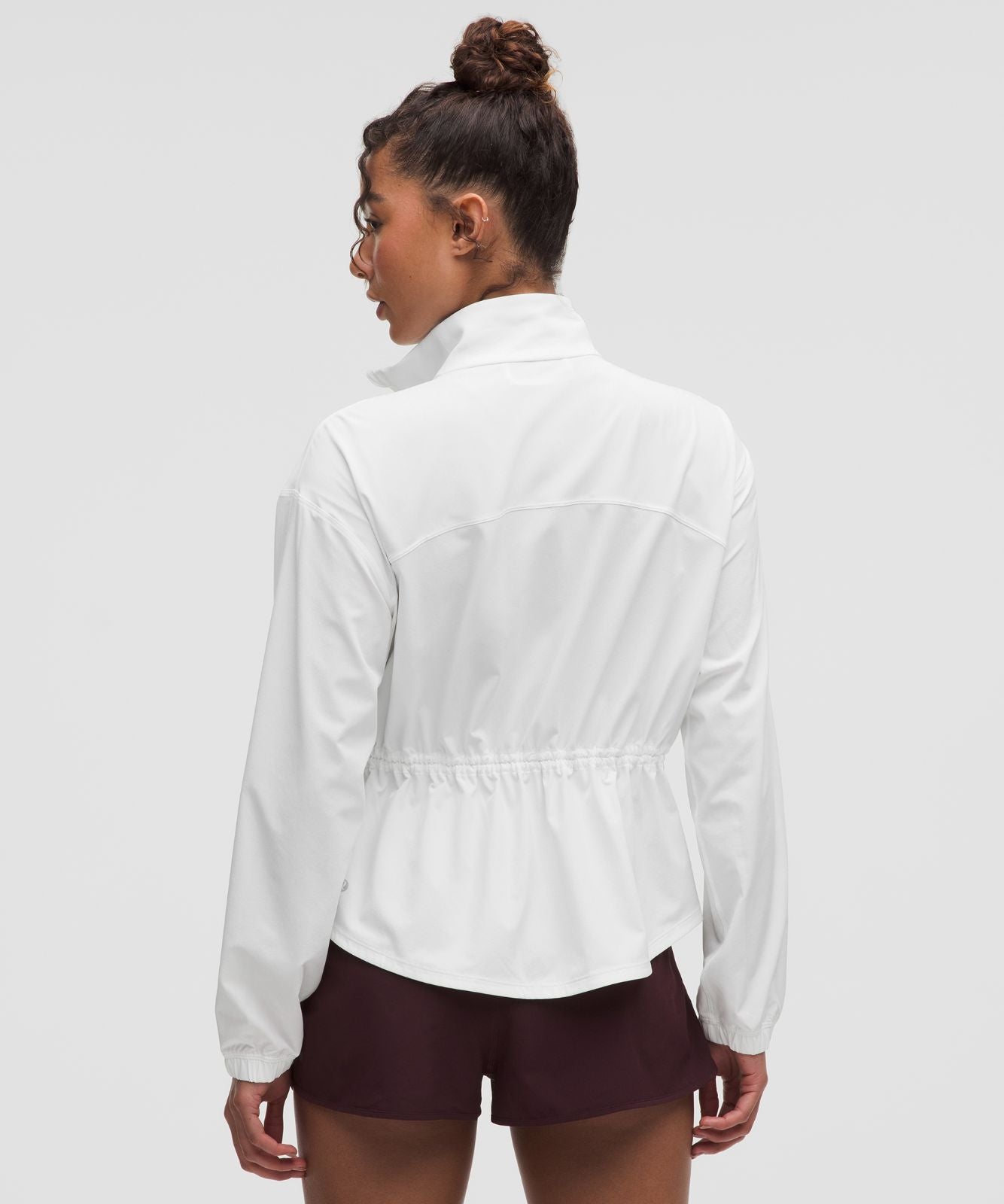 UV-Protective Cinch-Waist Running Jacket White
