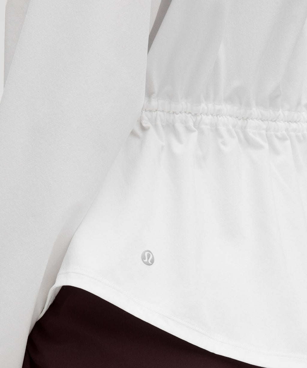 UV-Protective Cinch-Waist Running Jacket White