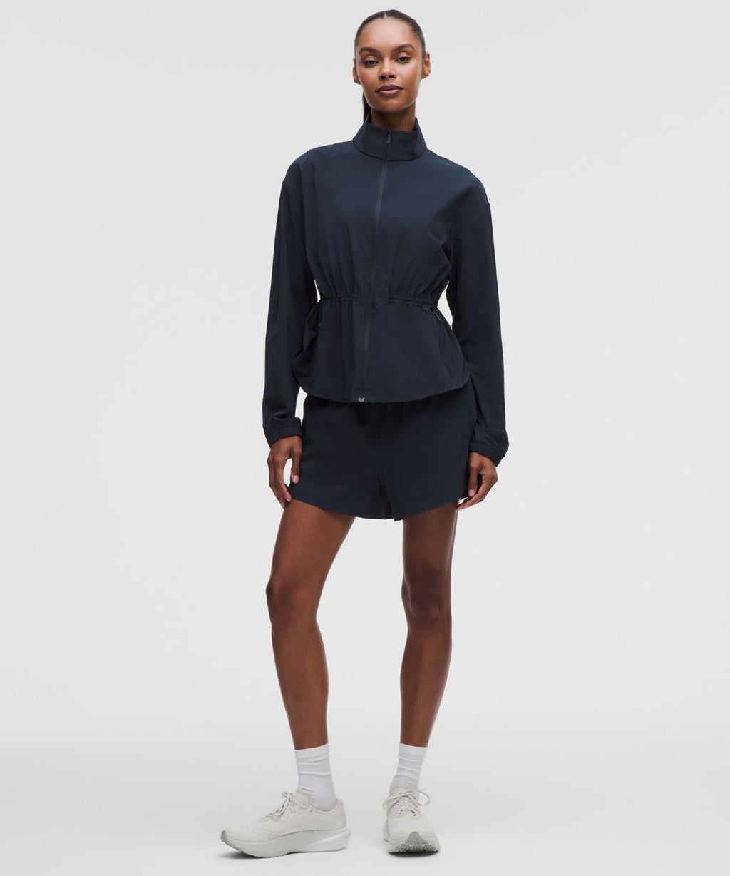 UV-Protective Cinch-Waist Running Jacket True Navy
