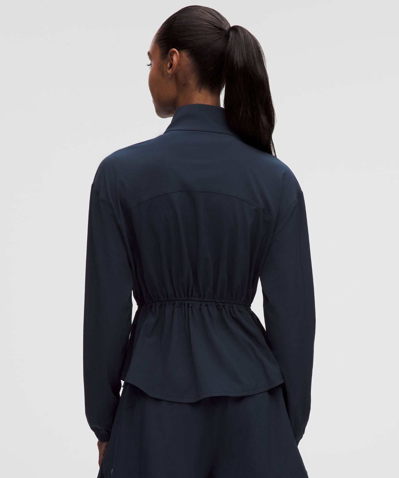 UV-Protective Cinch-Waist Running Jacket True Navy