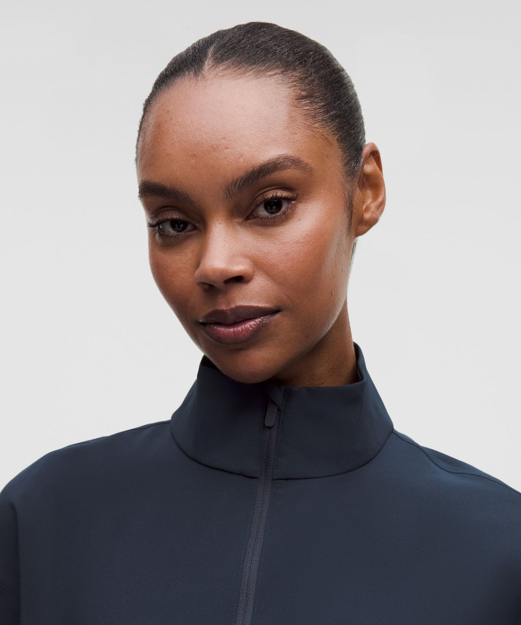 UV-Protective Cinch-Waist Running Jacket True Navy