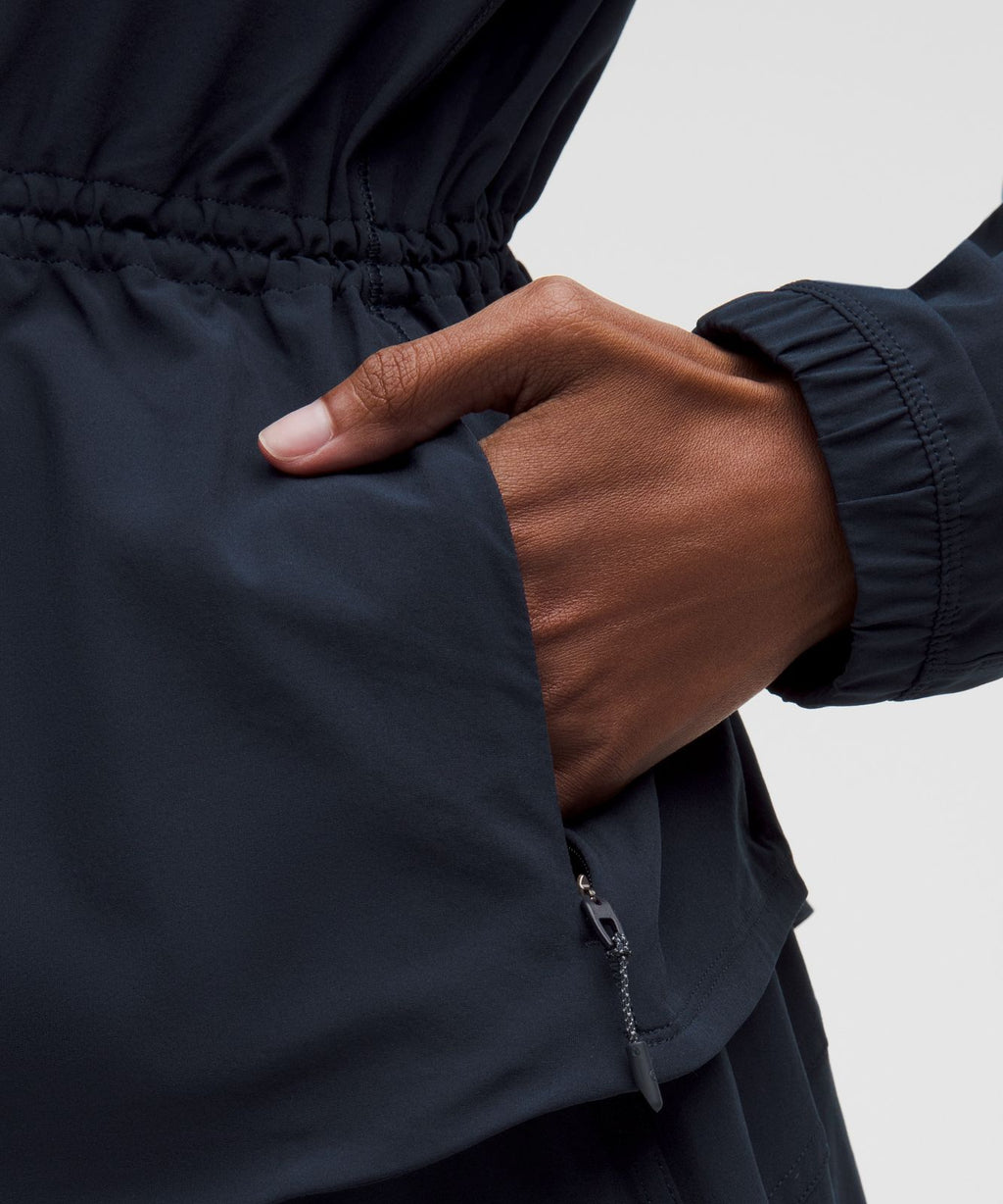 UV-Protective Cinch-Waist Running Jacket True Navy