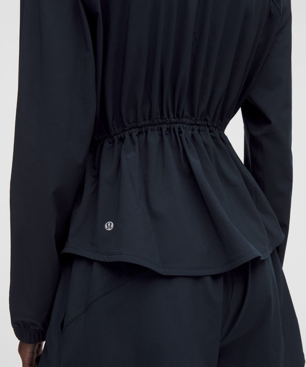 UV-Protective Cinch-Waist Running Jacket True Navy