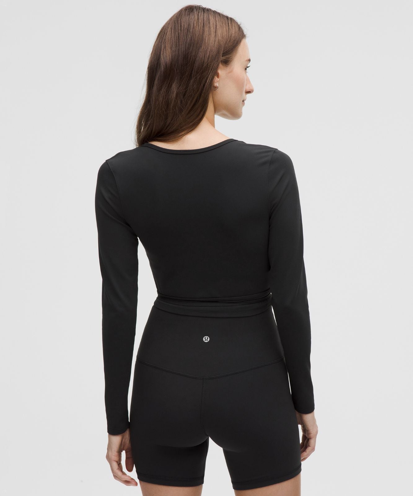 Nulu Long-Sleeve Cropped Wrap Black