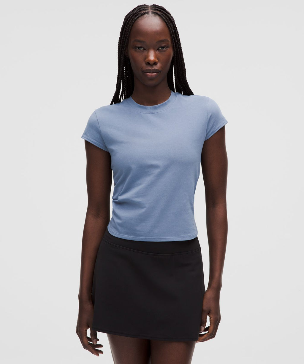 Organic Cotton-Blend Baby Tee Washed Denim