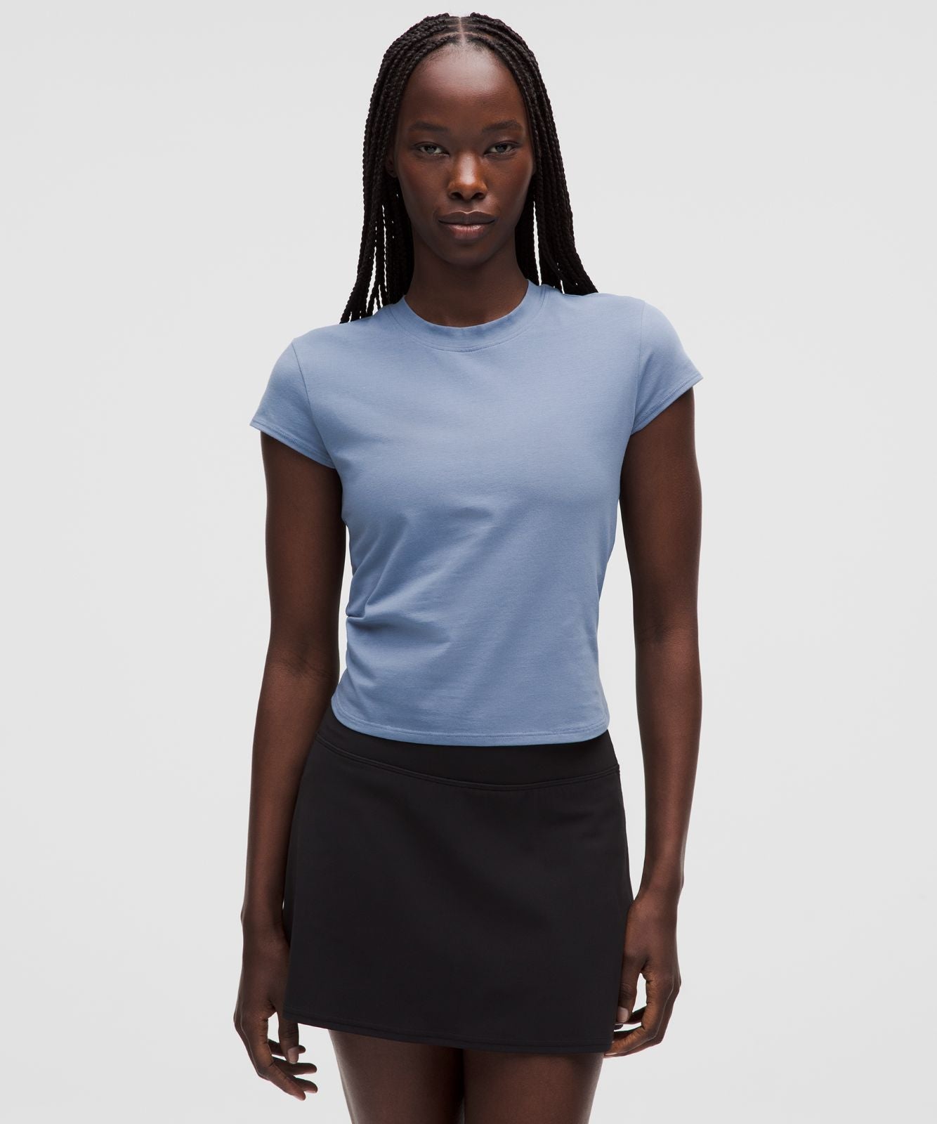 Organic Cotton-Blend Baby Tee Washed Denim