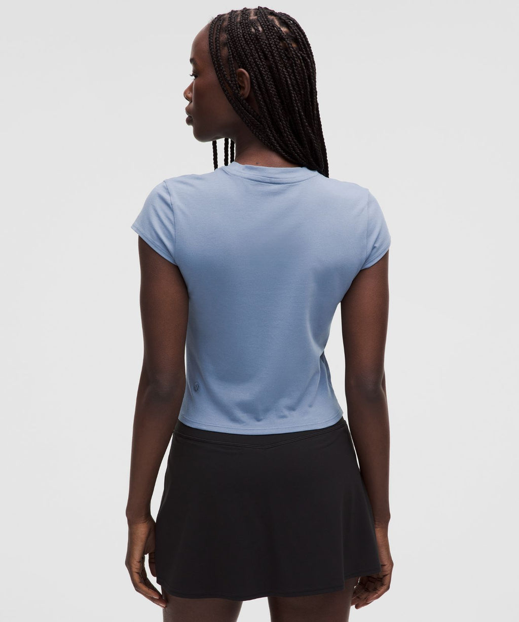 Organic Cotton-Blend Baby Tee Washed Denim