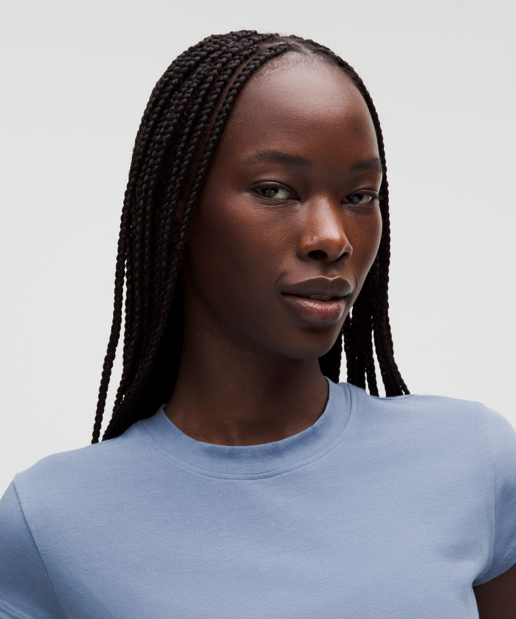 Organic Cotton-Blend Baby Tee Washed Denim