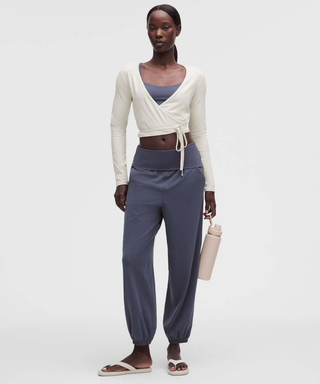 Nulu Long-Sleeve Cropped Wrap Light Ivory