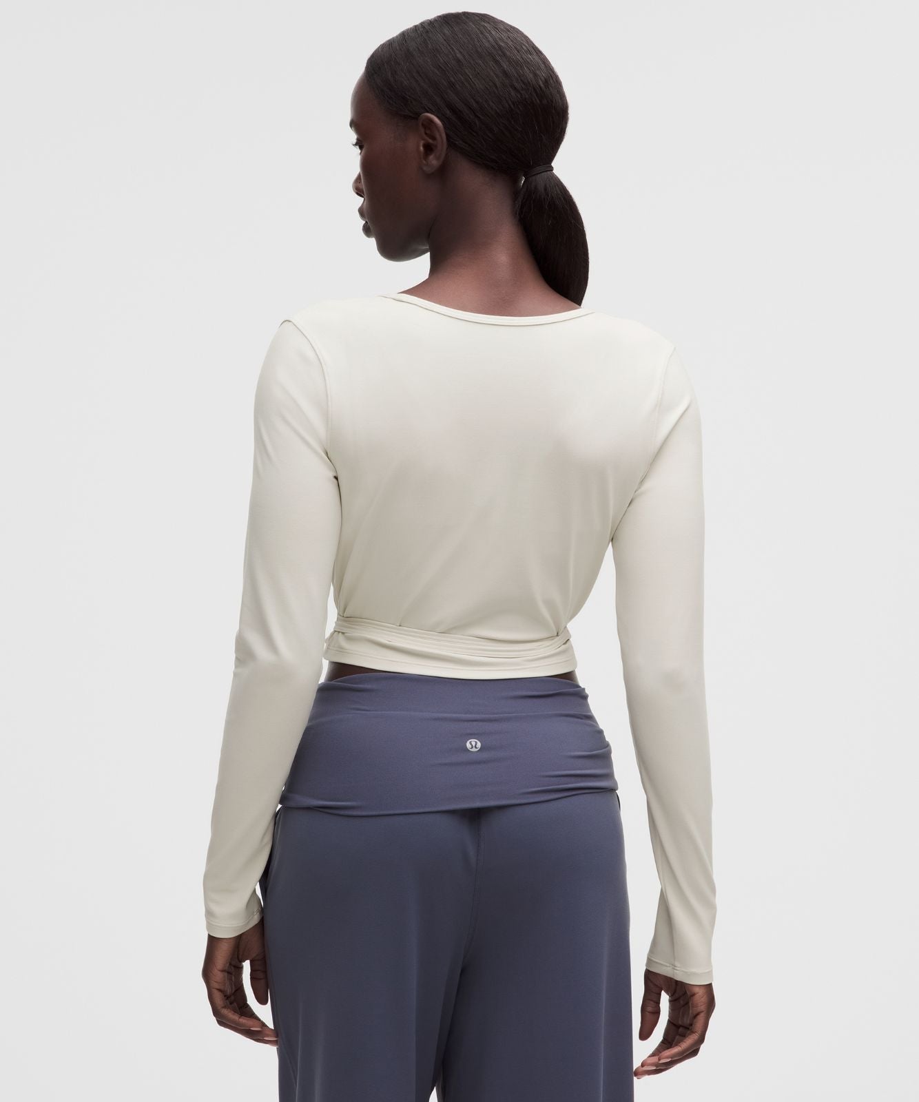 Nulu Long-Sleeve Cropped Wrap Light Ivory