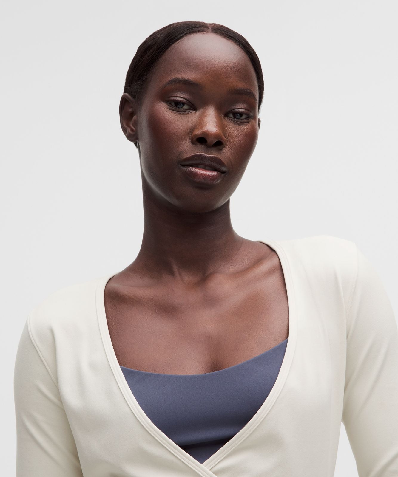 Nulu Long-Sleeve Cropped Wrap Light Ivory