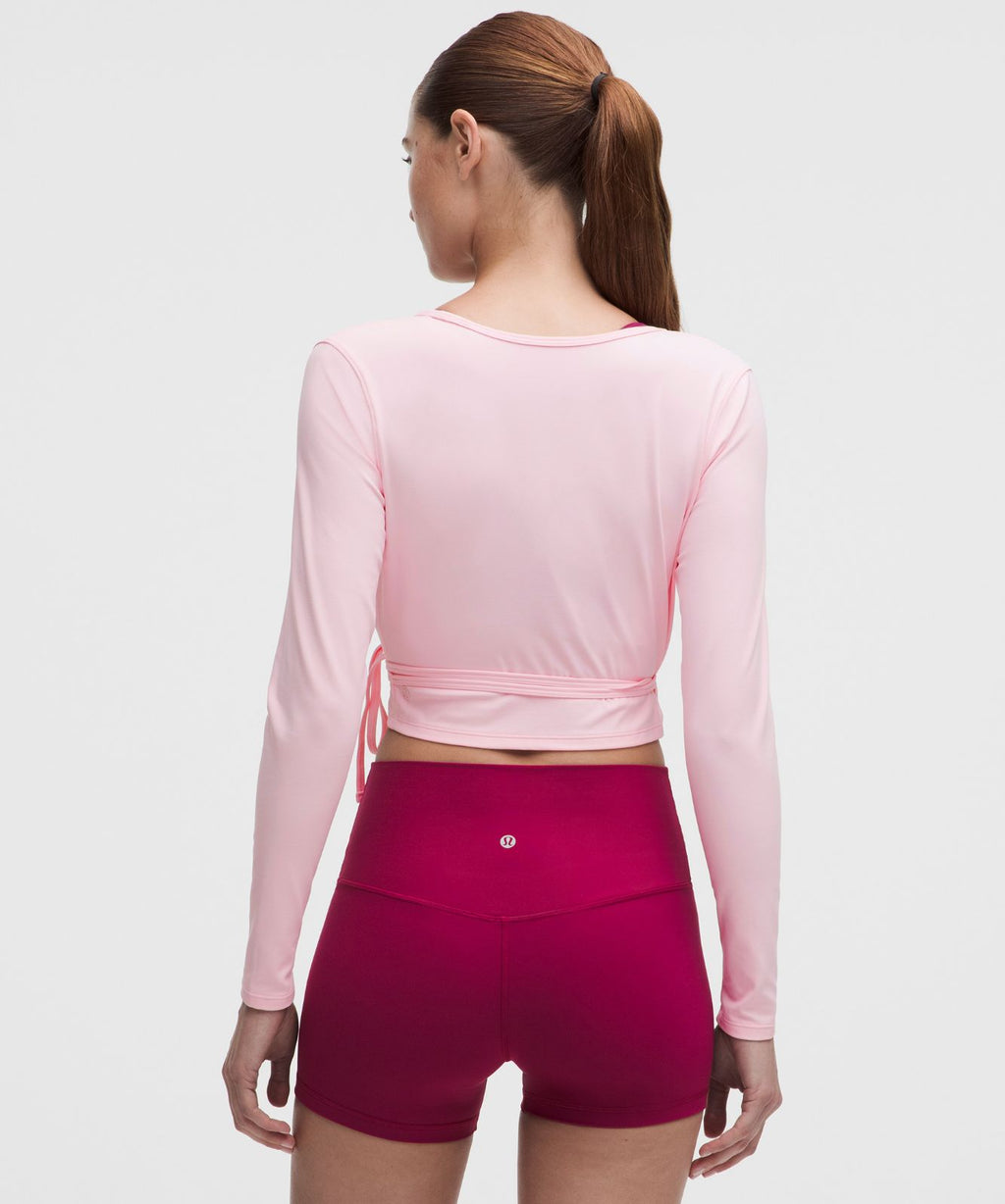 Nulu Long-Sleeve Cropped Wrap Pink Pearl