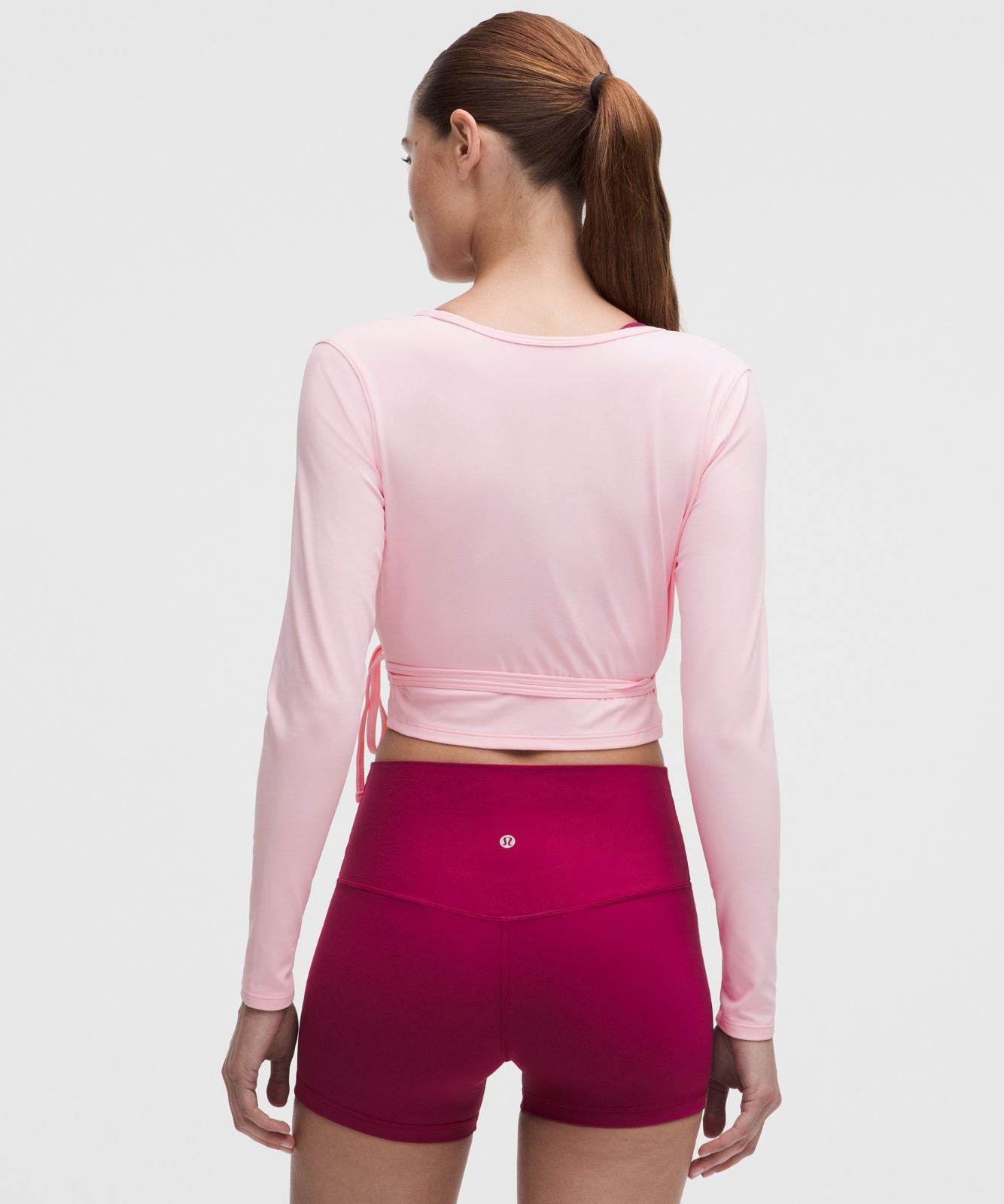 Nulu Long-Sleeve Cropped Wrap Pink Pearl