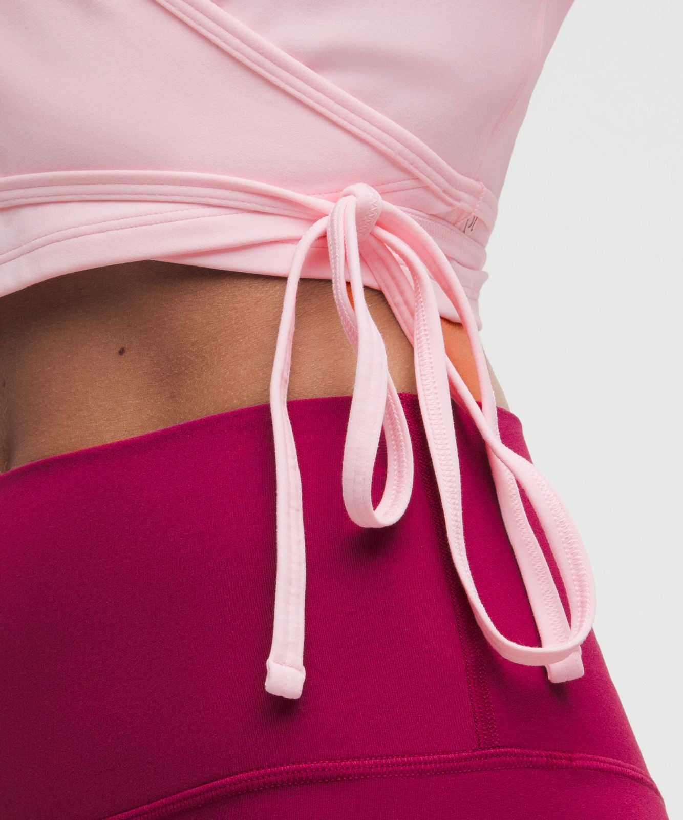 Nulu Long-Sleeve Cropped Wrap Pink Pearl