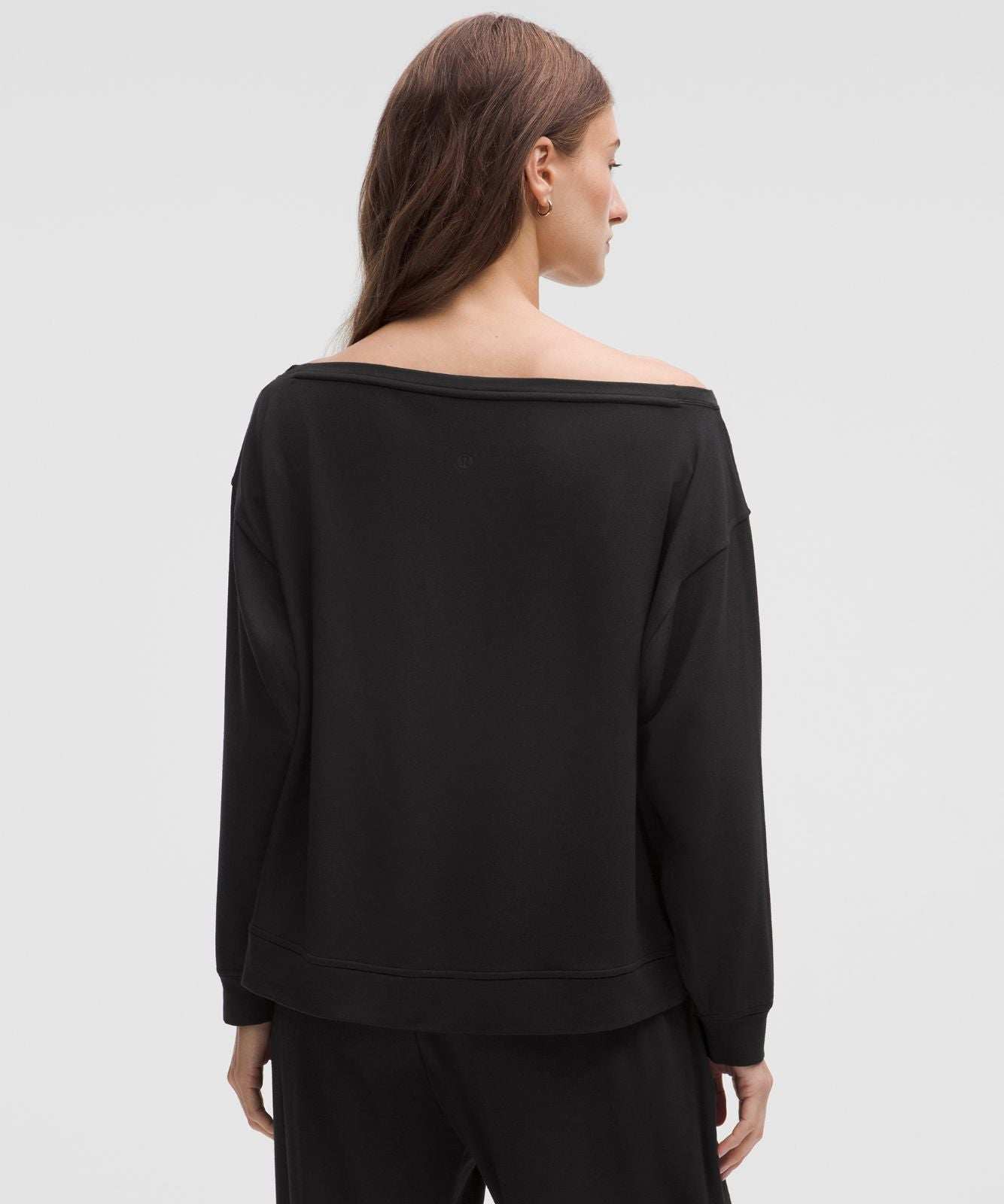 BeCalm Oversized Boatneck Long-Sleeve Shirt Black