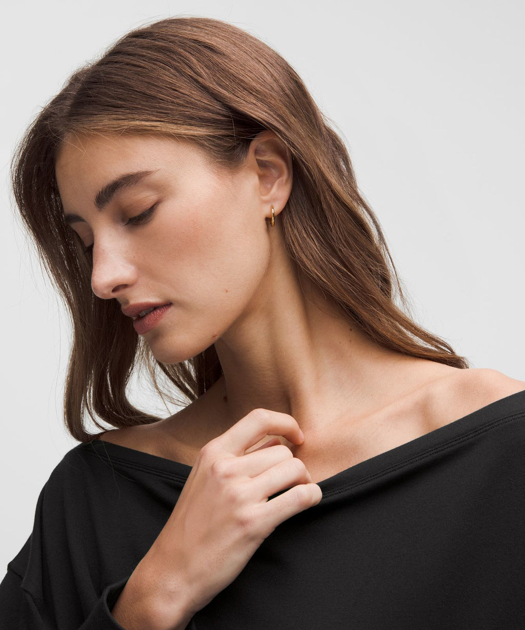 BeCalm Oversized Boatneck Long-Sleeve Shirt Black
