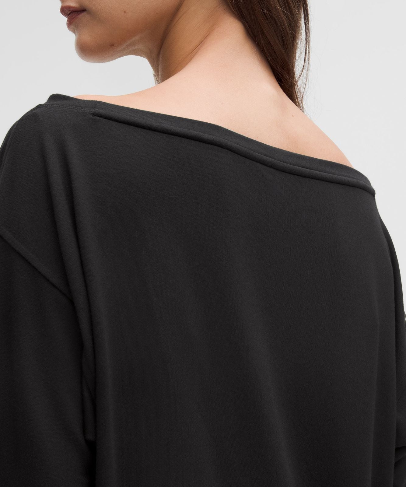BeCalm Oversized Boatneck Long-Sleeve Shirt Black