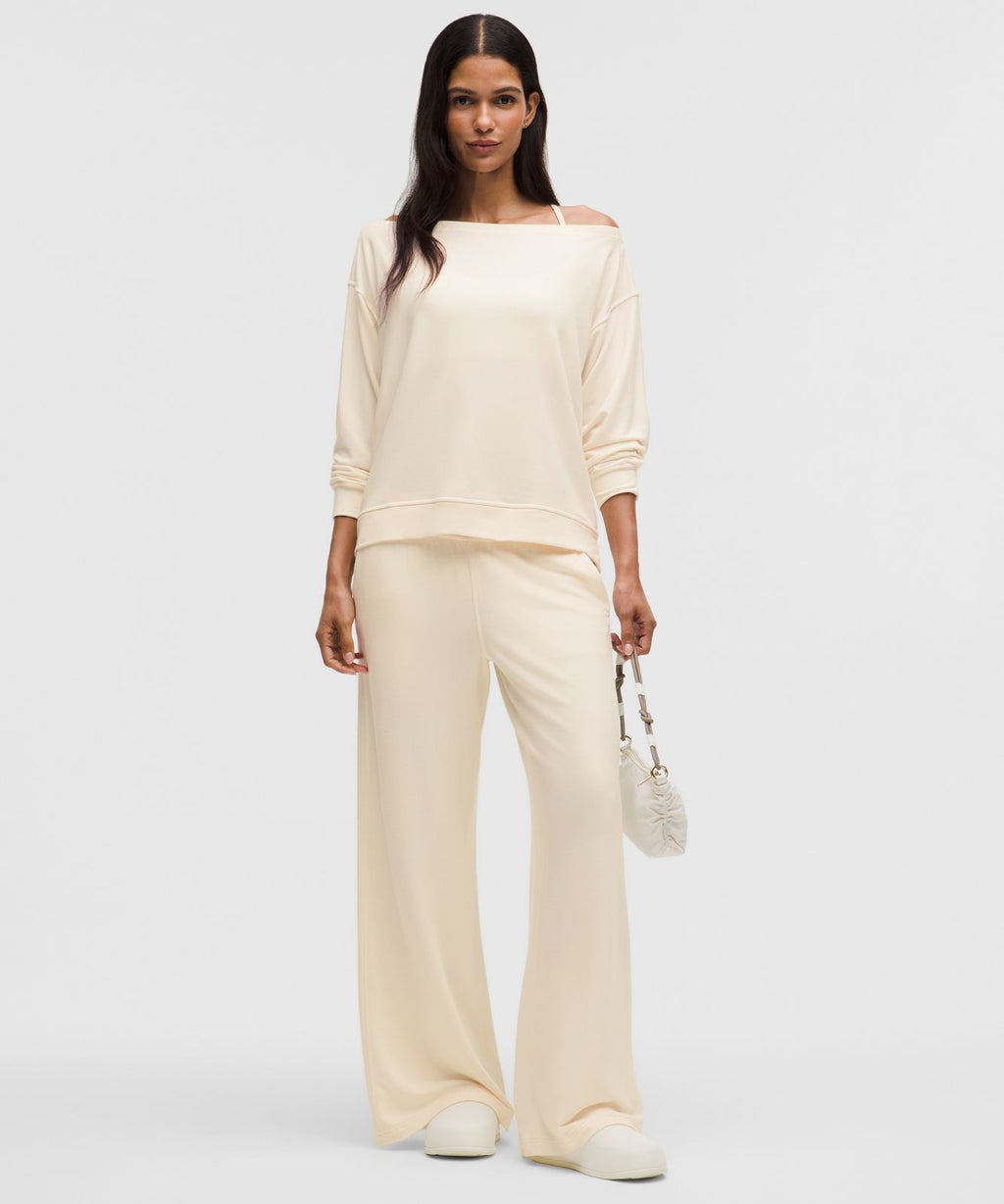 BeCalm Oversized Boatneck Long-Sleeve Shirt Coconut Ivory
