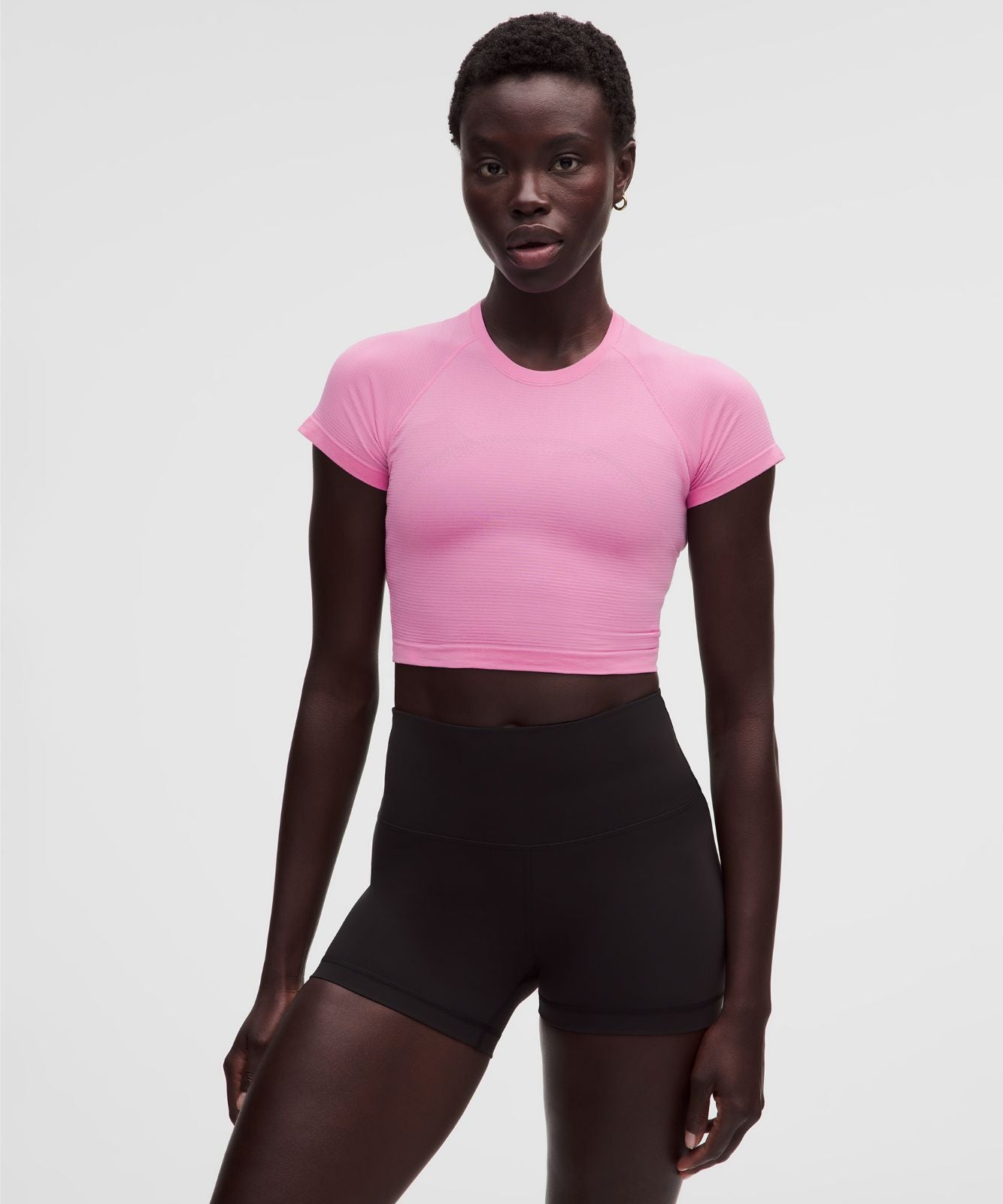Swiftly Tech Cropped Short-Sleeve Shirt 2.0 Sweet Sorbet/Sweet Sorbet