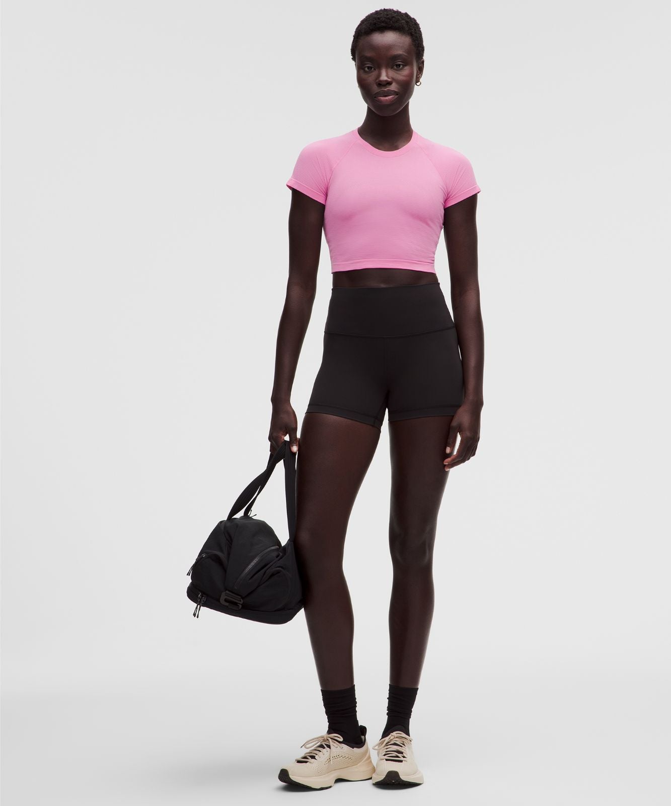 Swiftly Tech Cropped Short-Sleeve Shirt 2.0 Sweet Sorbet/Sweet Sorbet