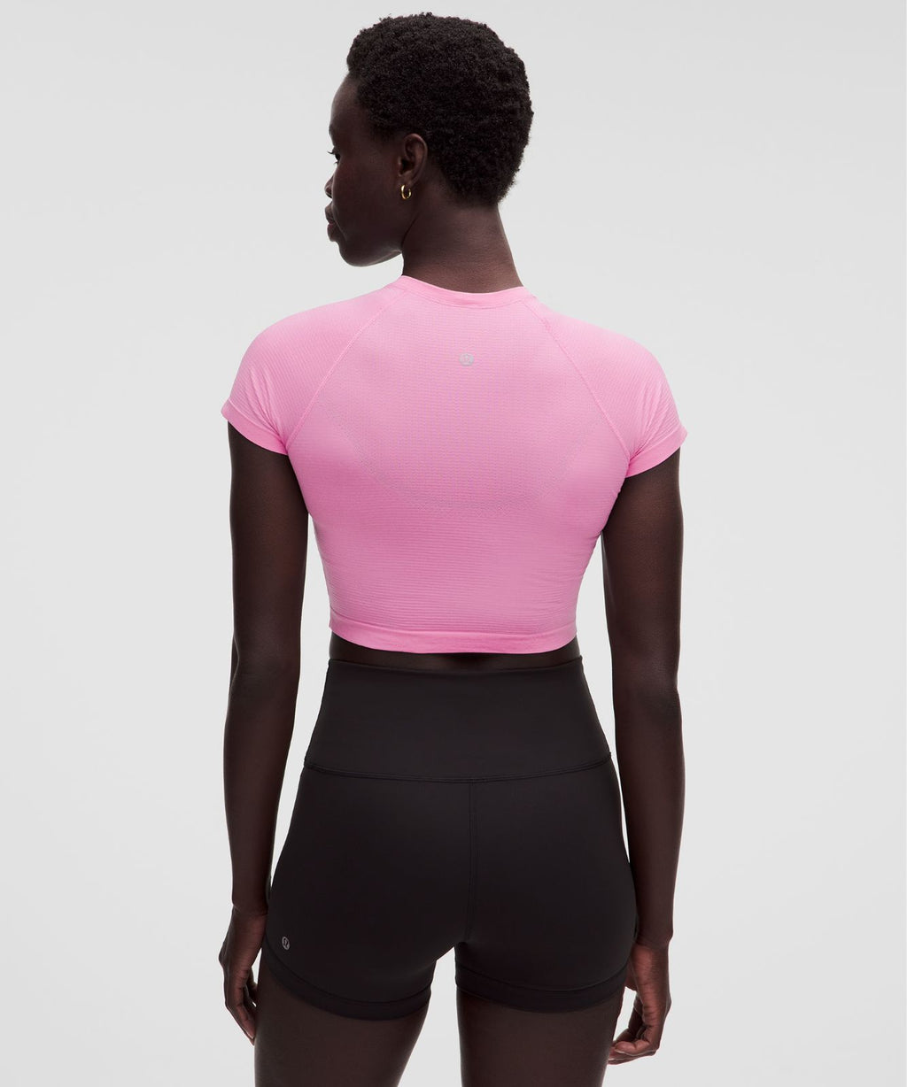 Swiftly Tech Cropped Short-Sleeve Shirt 2.0 Sweet Sorbet/Sweet Sorbet