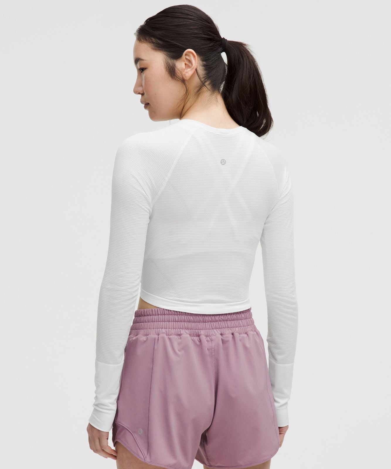 Swiftly Tech Cropped Long-Sleeve Shirt 2.0 White/White