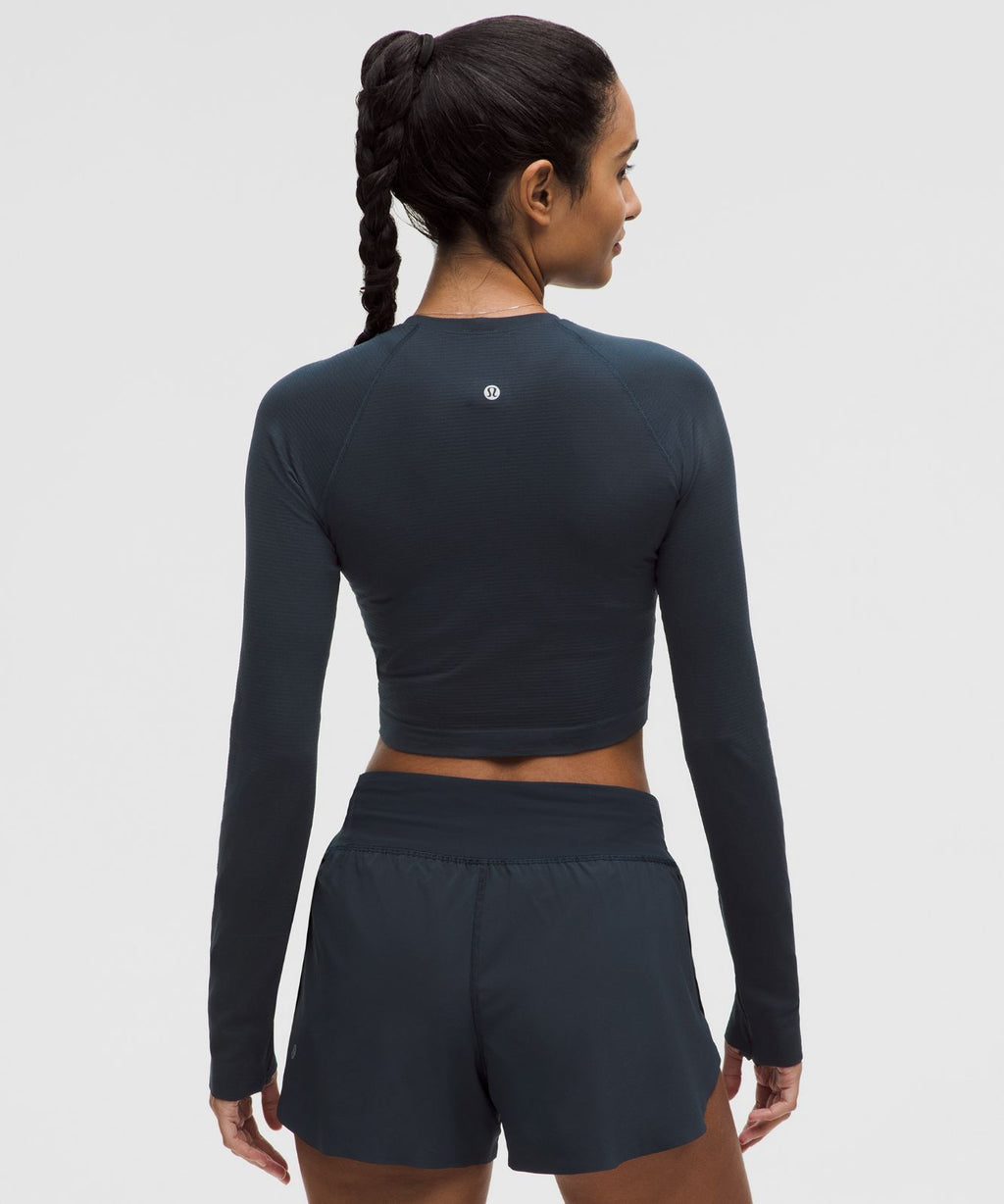 Swiftly Tech Cropped Long-Sleeve Shirt 2.0 True Navy/True Navy