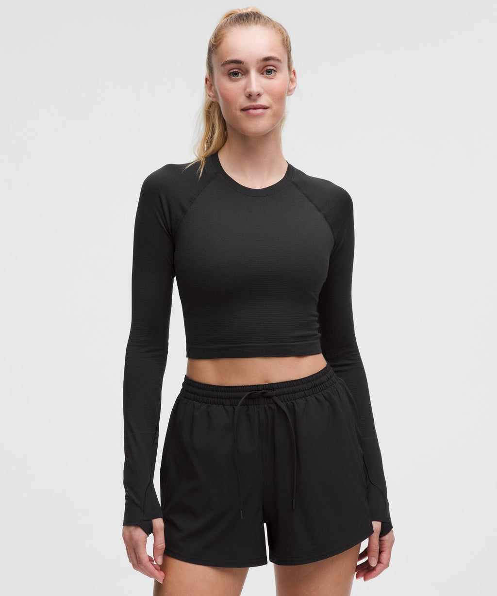 Swiftly Tech Cropped Long-Sleeve Shirt 2.0 Black/Black