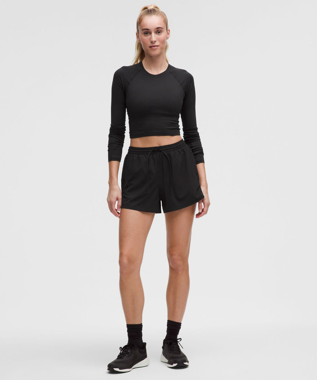Swiftly Tech Cropped Long-Sleeve Shirt 2.0 Black/Black
