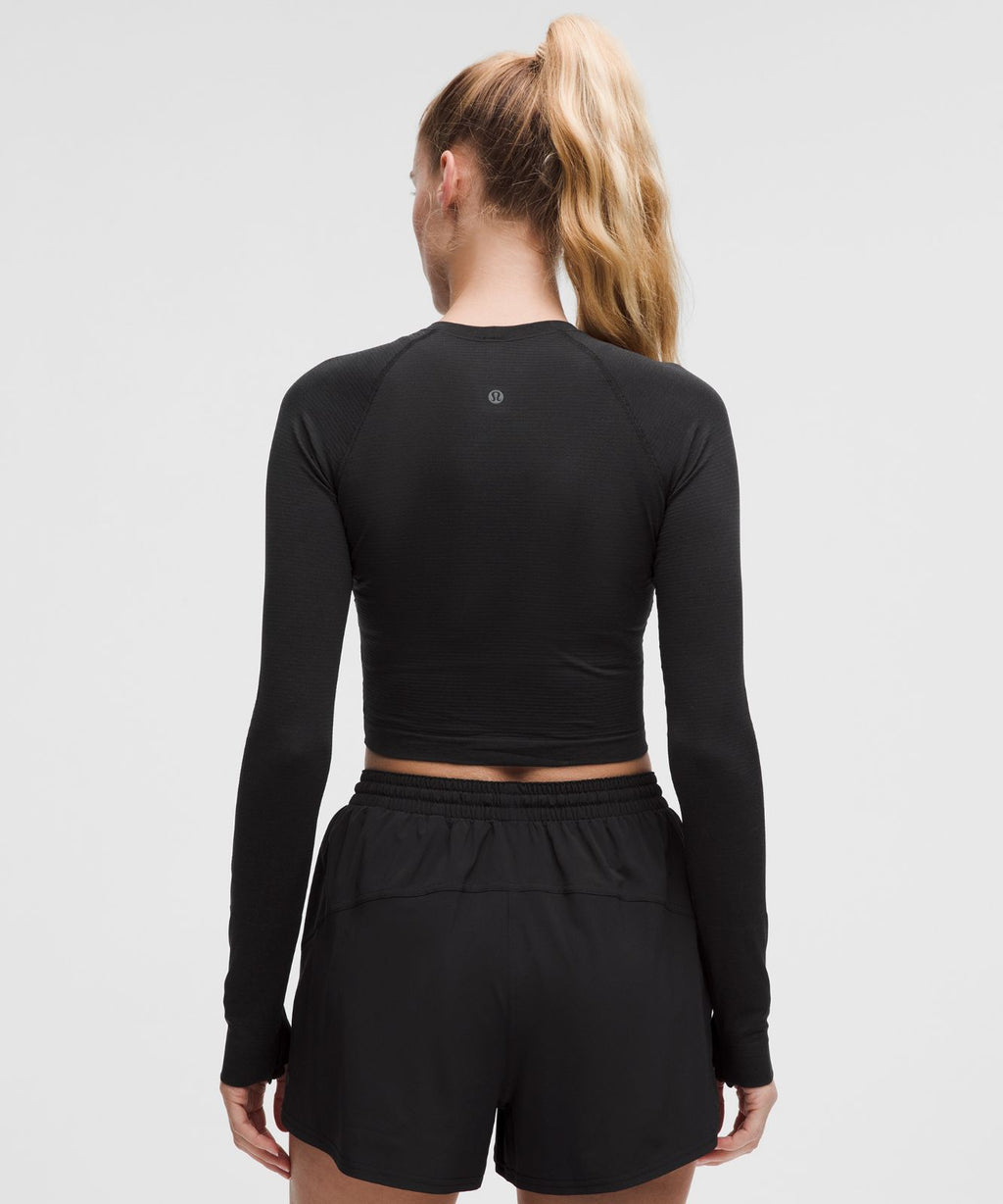 Swiftly Tech Cropped Long-Sleeve Shirt 2.0 Black/Black