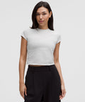 Organic Cotton-Blend Baby Tee Heathered Core Ultra Light Grey