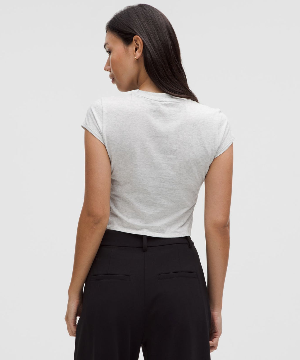 Organic Cotton-Blend Baby Tee Heathered Core Ultra Light Grey