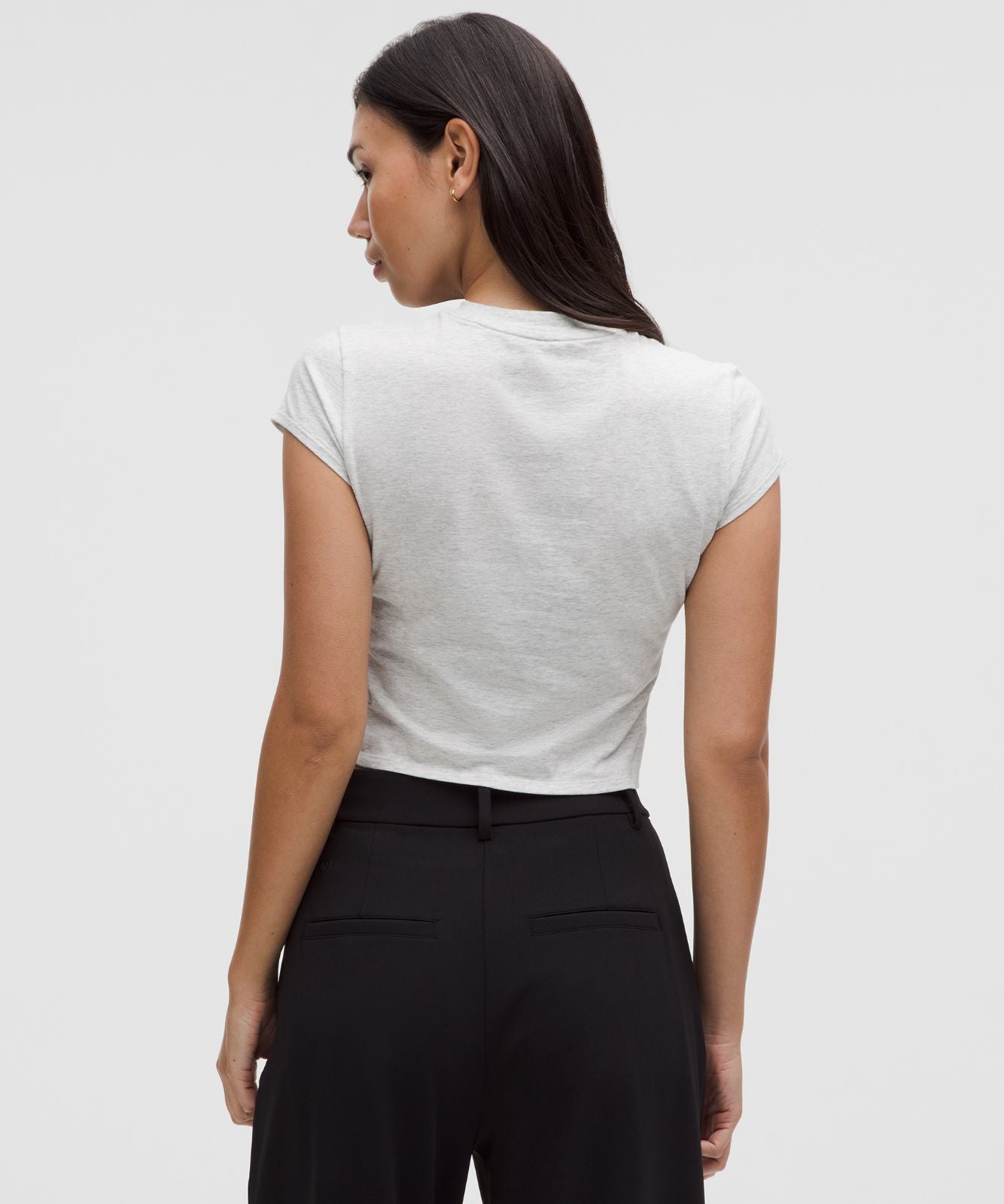 Organic Cotton-Blend Baby Tee Heathered Core Ultra Light Grey
