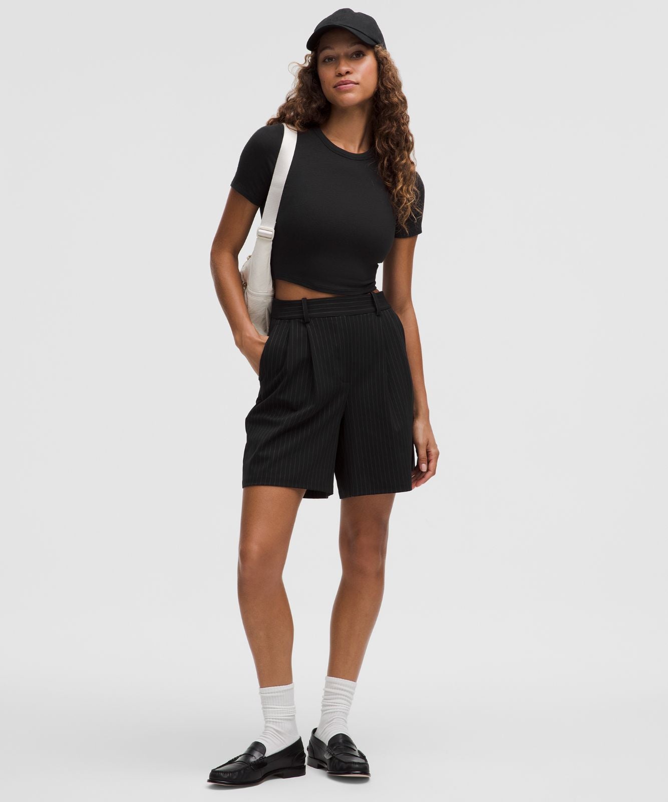 Hold Tight Straight Hem Cropped T-Shirt Black