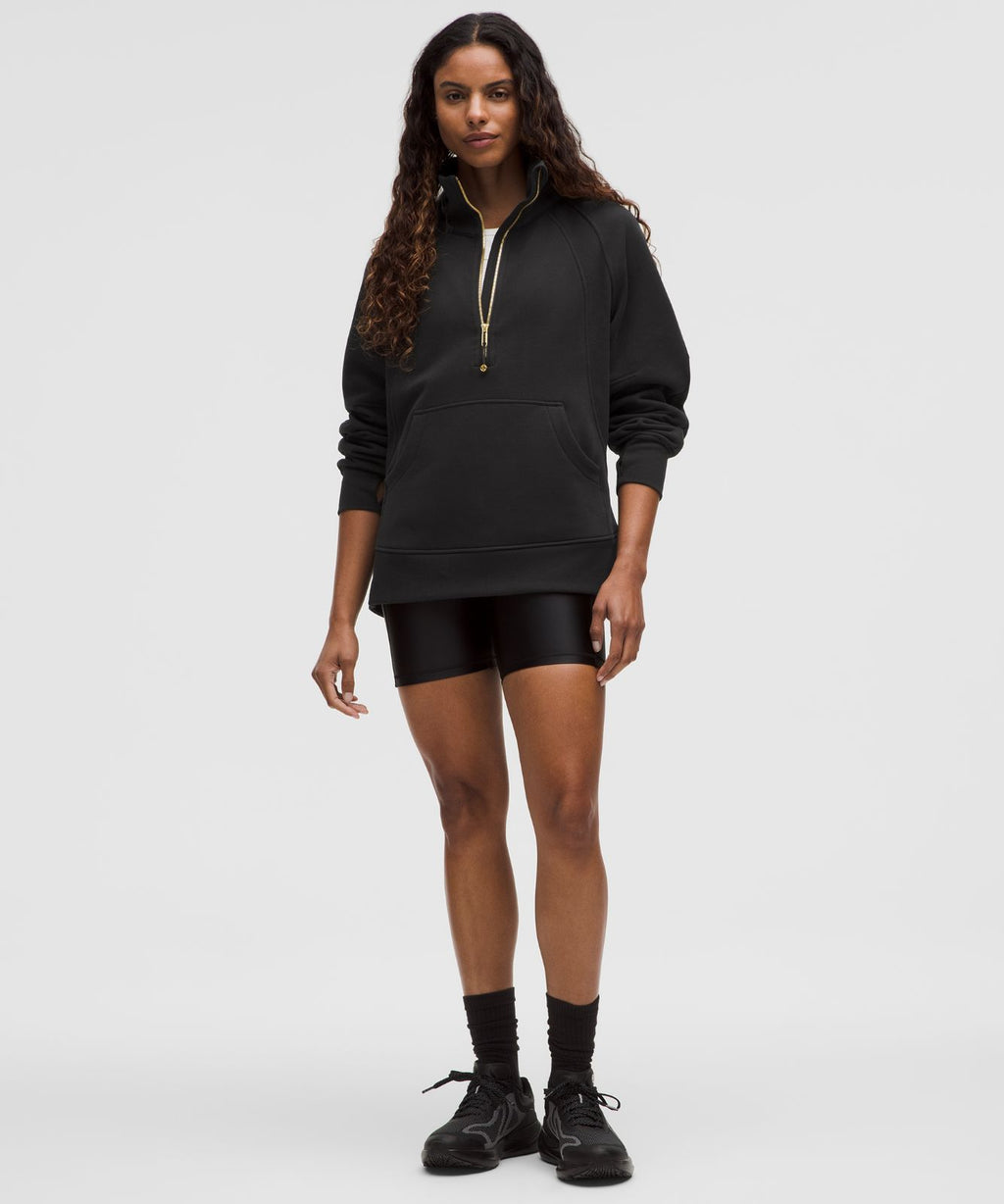 Scuba Oversized Funnel-Neck Half Zip *Long Black/Gold