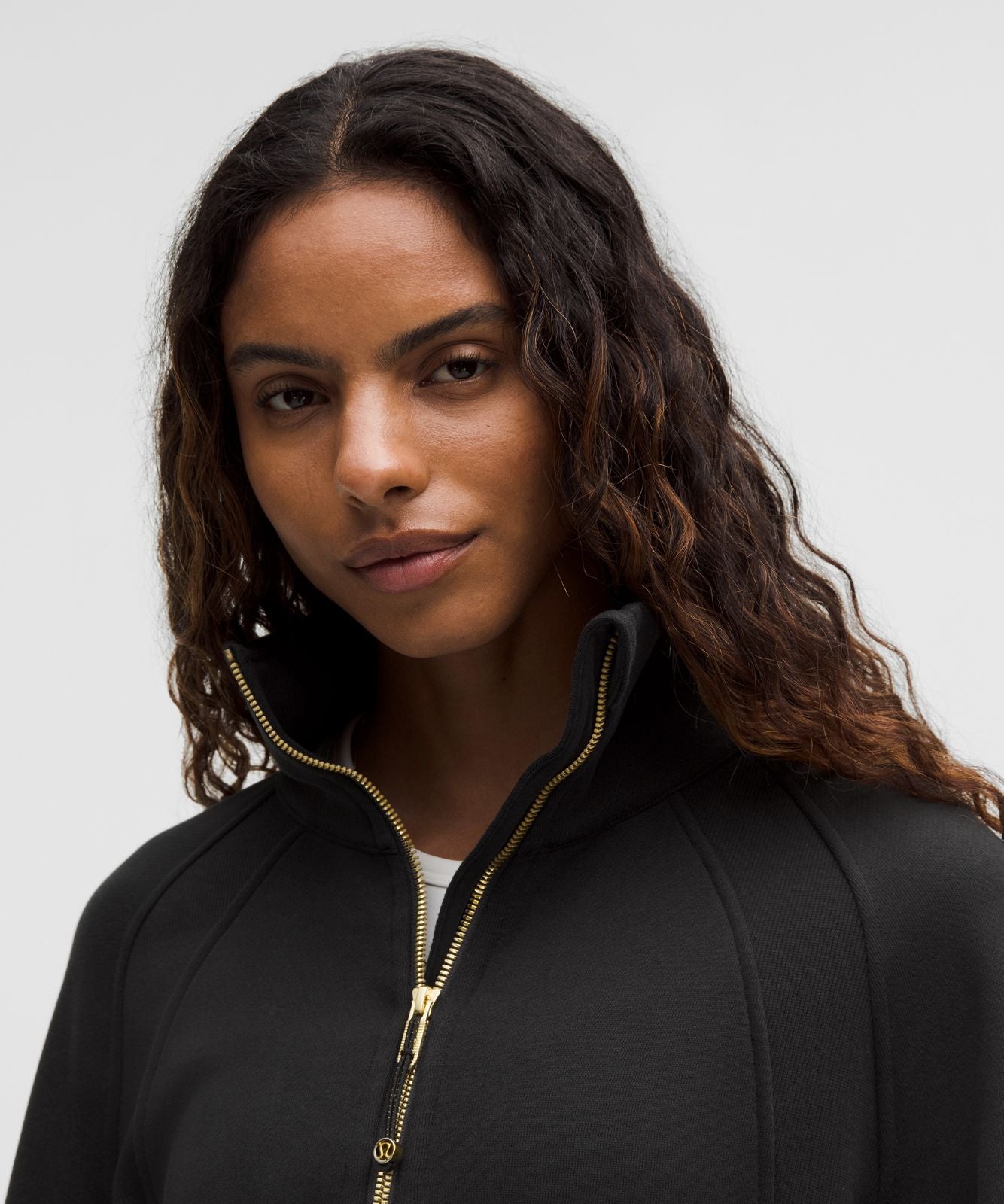 Scuba Oversized Funnel-Neck Half Zip *Long Black/Gold