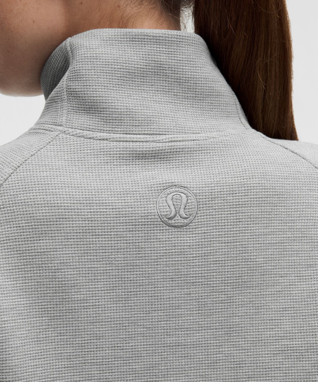 Scuba Cropped Funnel-Neck Half Zip *Waffle Heathered Core Medium Grey