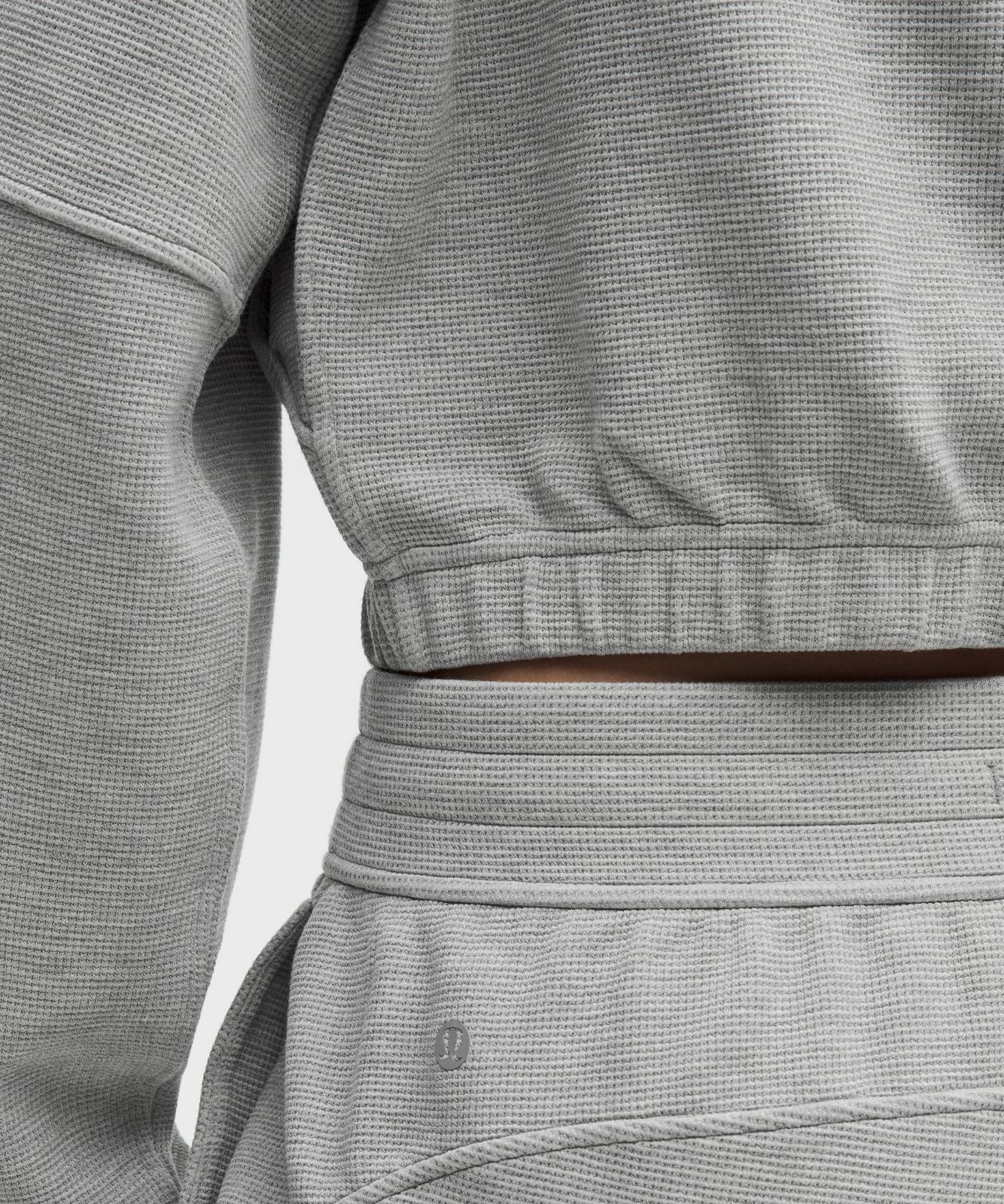 Scuba Cropped Funnel-Neck Half Zip *Waffle Heathered Core Medium Grey