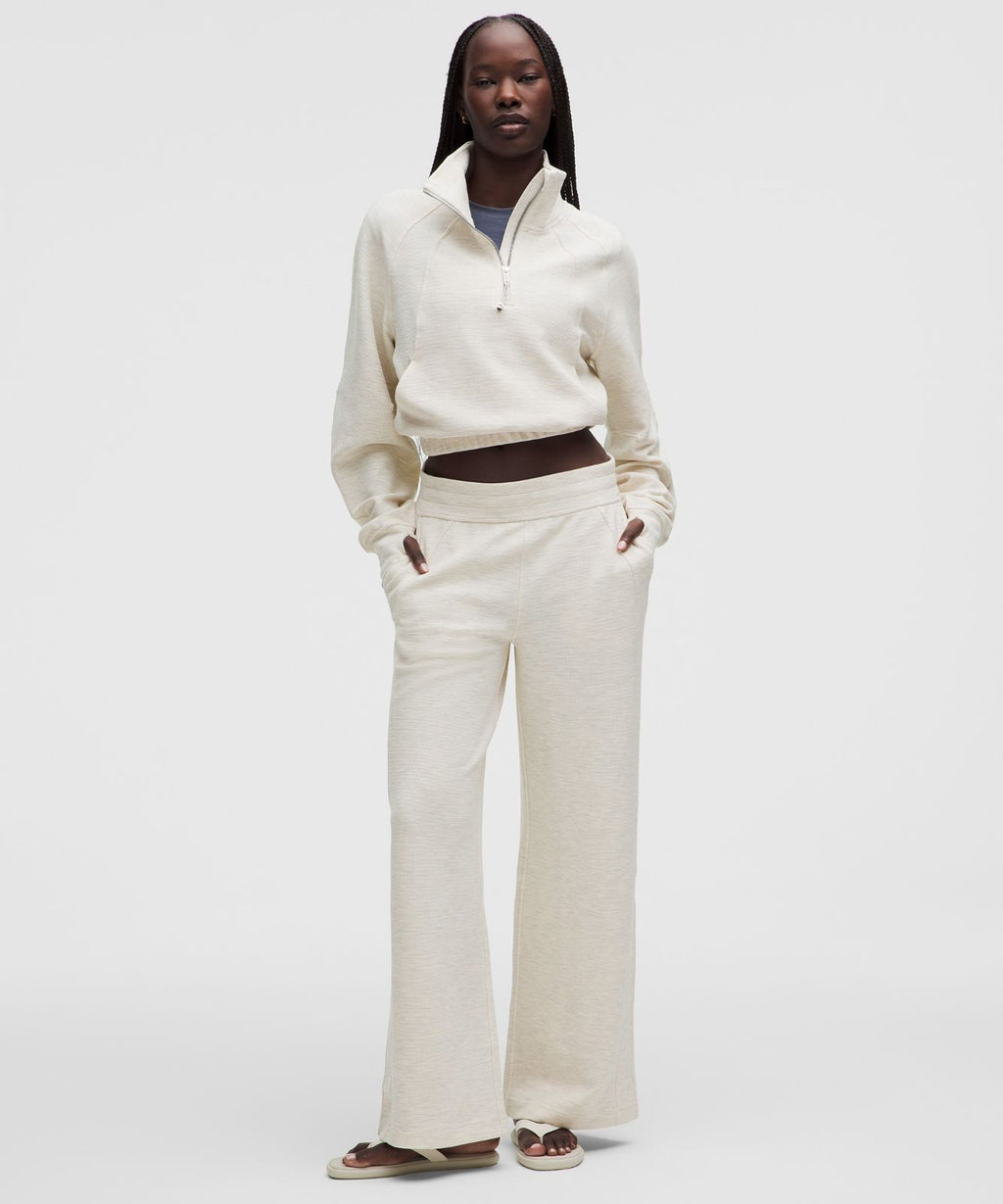 Scuba Cropped Funnel-Neck Half Zip *Waffle Heathered Light Ivory