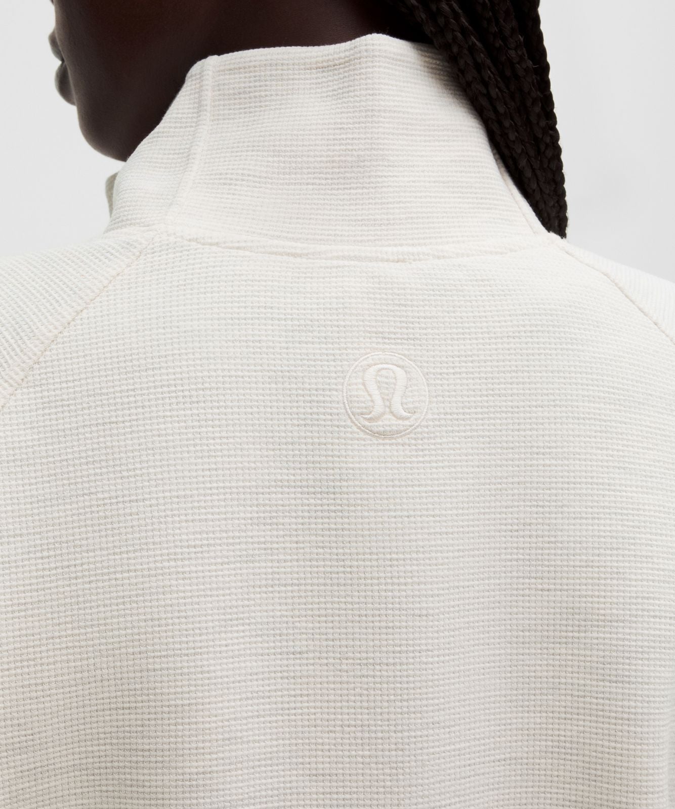 Scuba Cropped Funnel-Neck Half Zip *Waffle Heathered Light Ivory