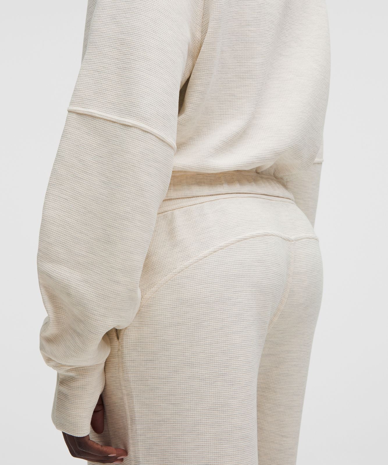 Scuba Cropped Funnel-Neck Half Zip *Waffle Heathered Light Ivory