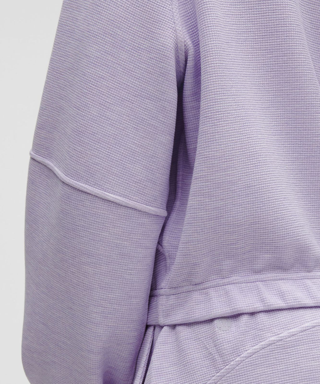 Scuba Cropped Funnel-Neck Half Zip *Waffle Heathered Faint Lavender