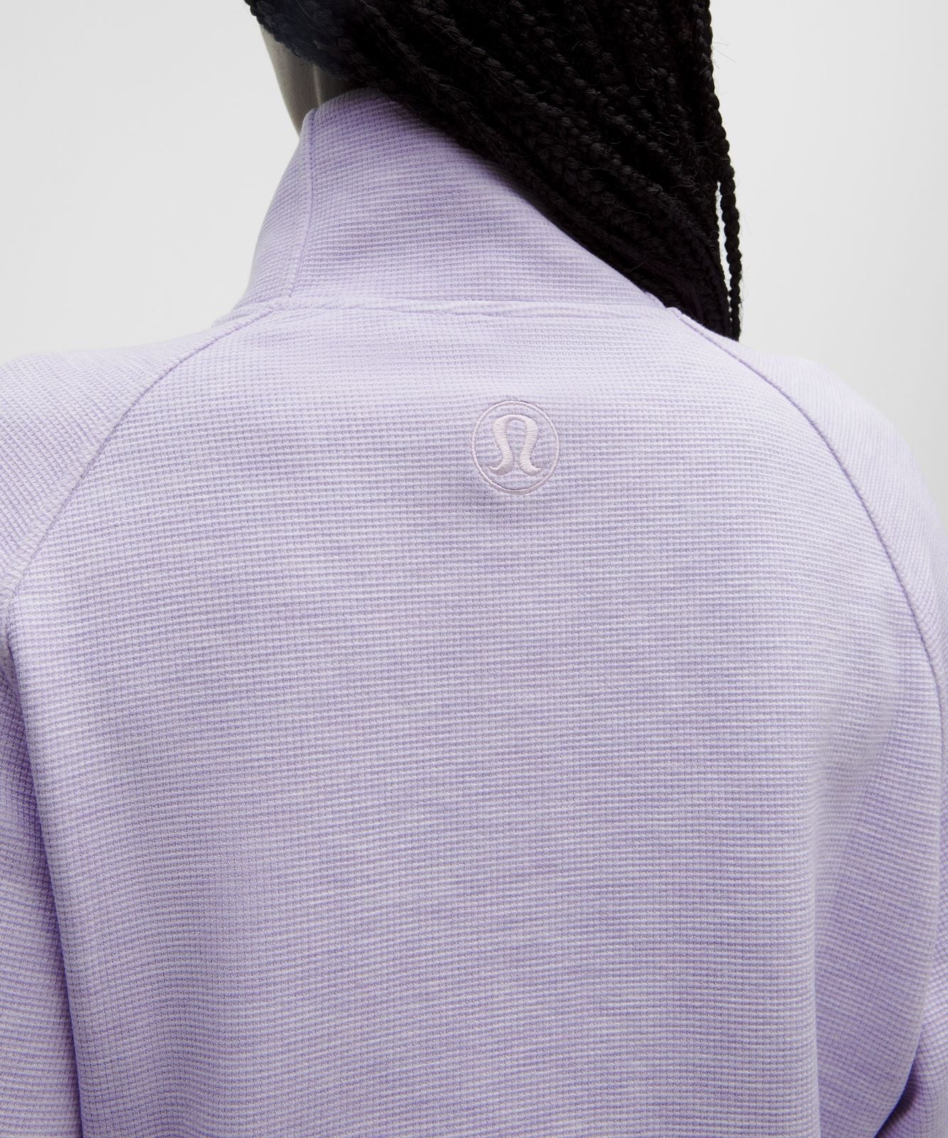 Scuba Cropped Funnel-Neck Half Zip *Waffle Heathered Faint Lavender