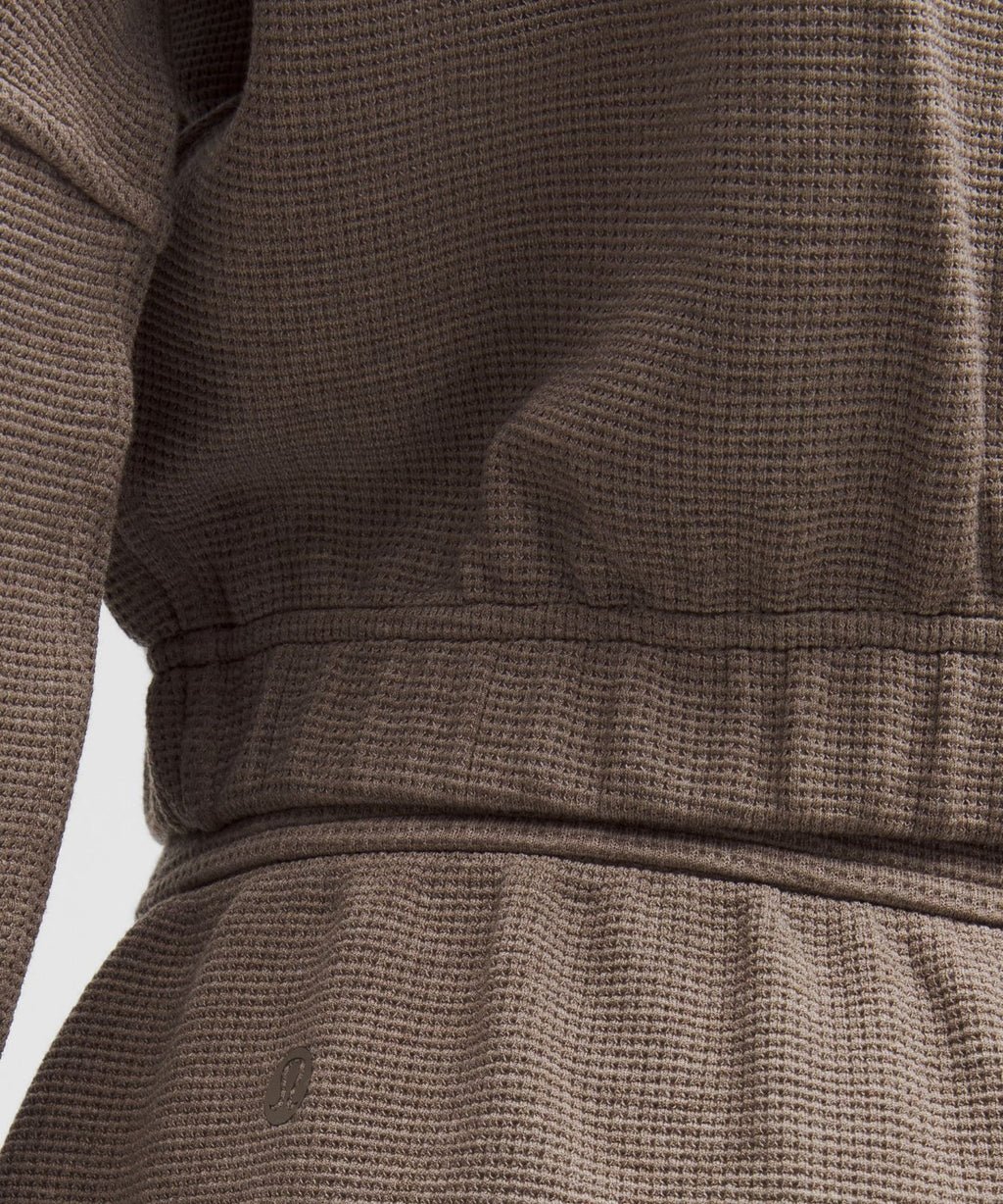 Scuba Cropped Funnel-Neck Half Zip *Waffle Heathered Warm Ash Grey
