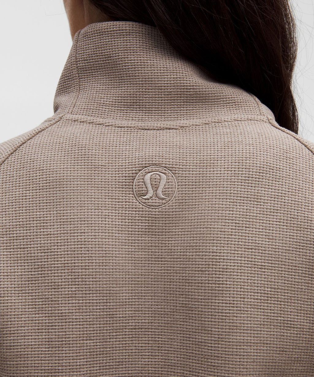 Scuba Cropped Funnel-Neck Half Zip *Waffle Heathered Warm Ash Grey