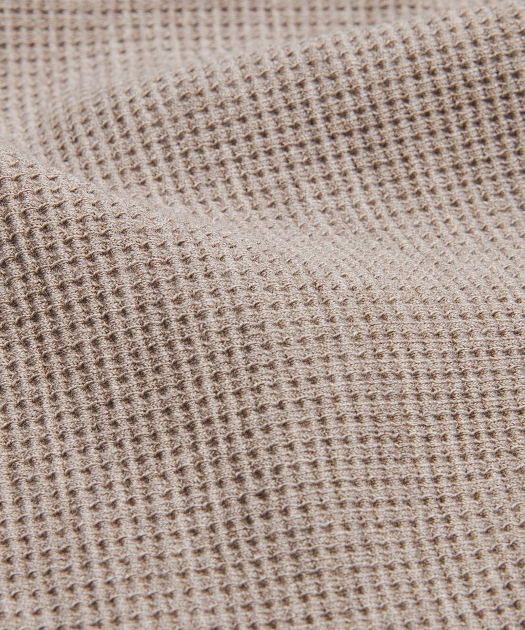 Scuba Cropped Funnel-Neck Half Zip *Waffle Heathered Warm Ash Grey