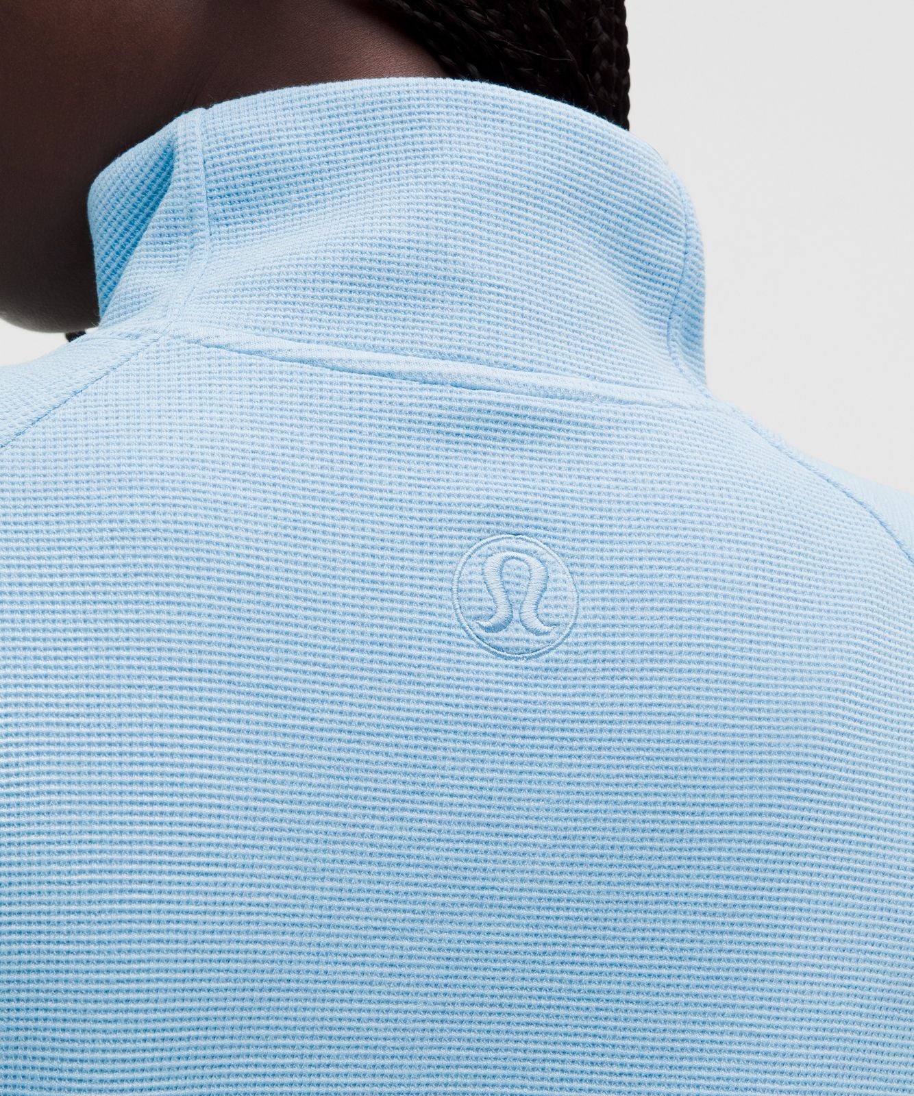Scuba Cropped Funnel-Neck Half Zip *Waffle Heathered Dreamy Blue