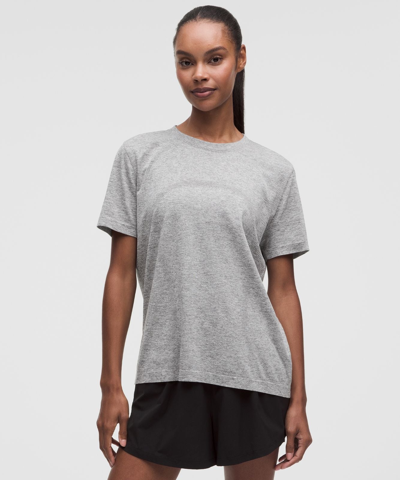 Swiftly Relaxed Short-Sleeve Shirt *Hip Length Slate/White