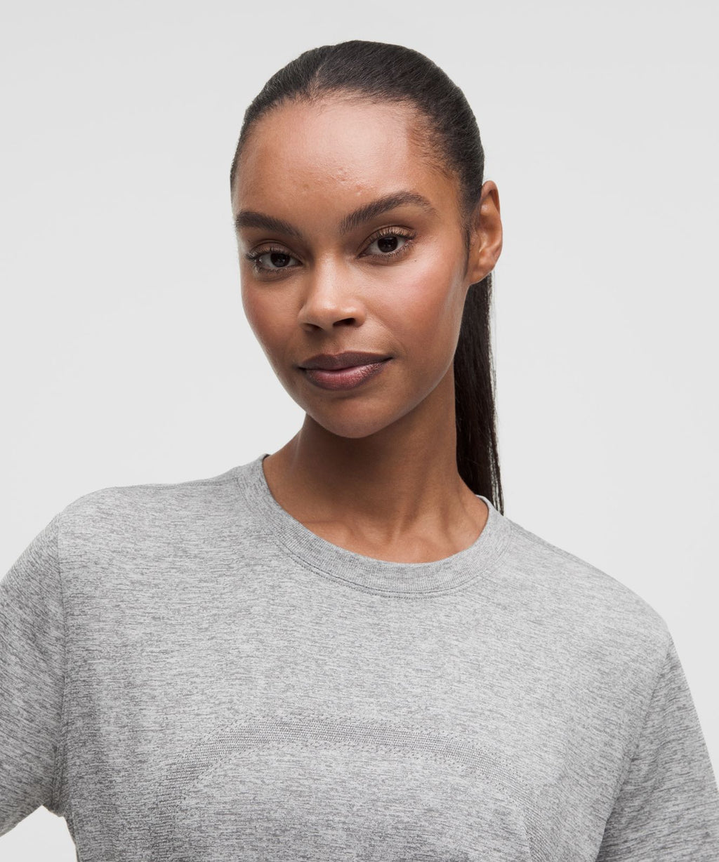 Swiftly Relaxed Short-Sleeve Shirt *Hip Length Slate/White
