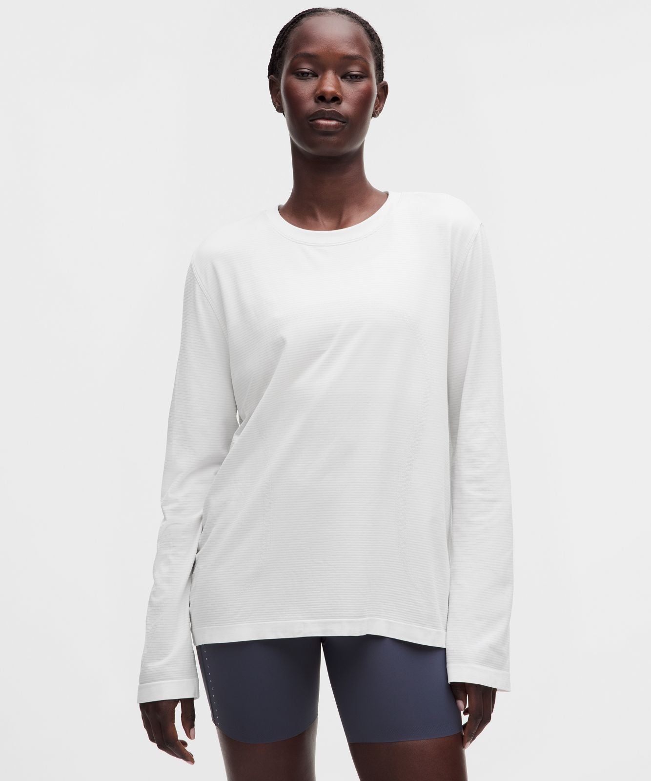 Swiftly Relaxed Long-Sleeve Shirt *Hip Length White/White